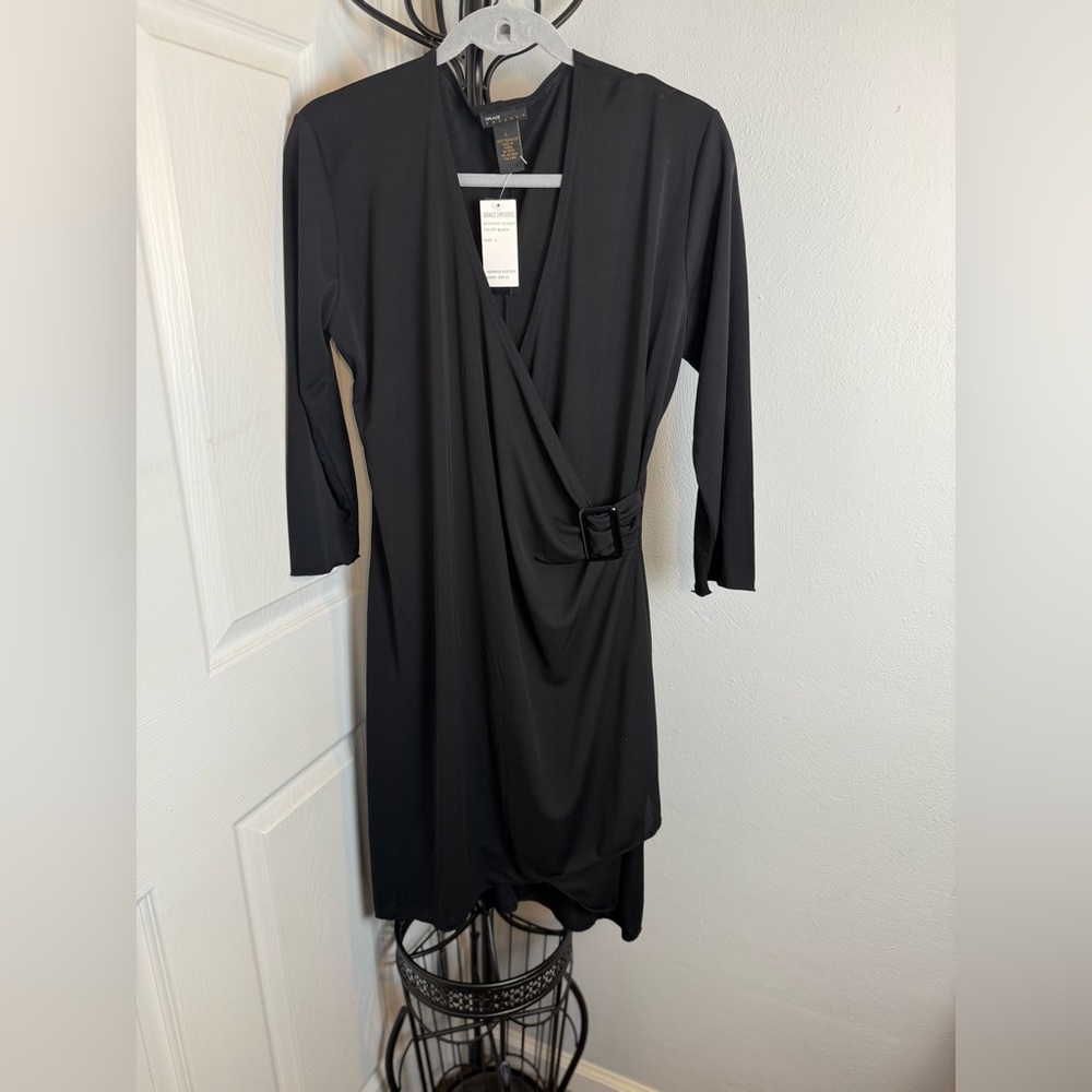 Elegant Black Wrap Dress